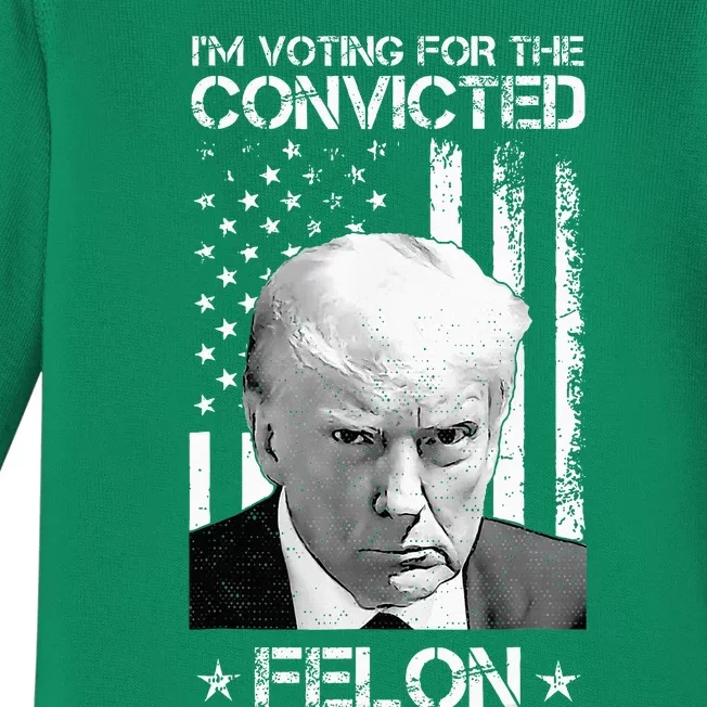 Trump 2024 Convicted Felon Baby Long Sleeve Bodysuit