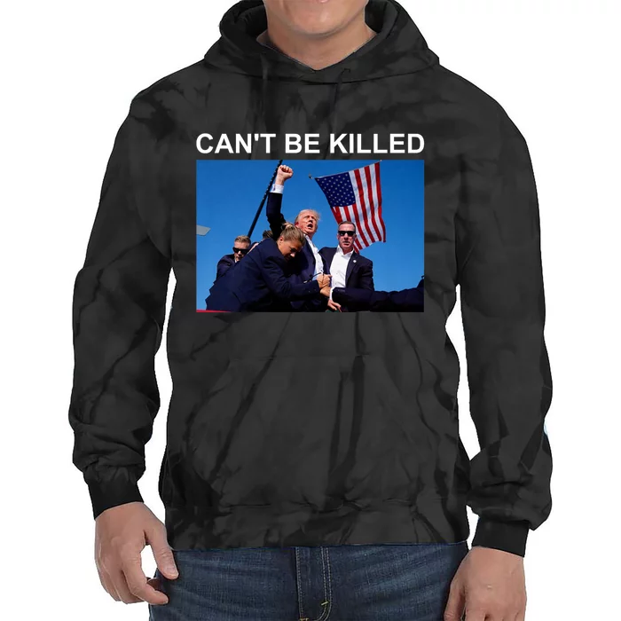 Trump 2024 CanT Be Killed Trump Tie Dye Hoodie