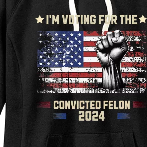 Trump 2024 Convicted Felon Women's Fleece Hoodie