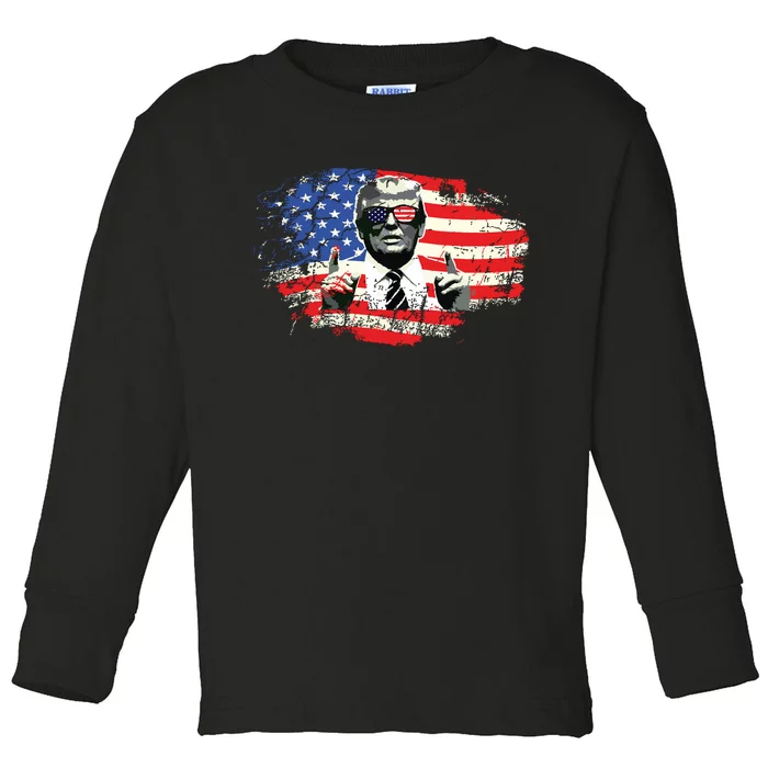 Trump 2024 Convicted Felon Im Voting Convicted Felon 2024 Toddler Long Sleeve Shirt