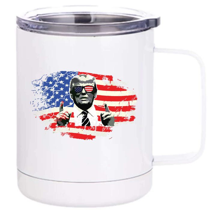 Trump 2024 Convicted Felon Im Voting Convicted Felon 2024 Front & Back 12oz Stainless Steel Tumbler Cup