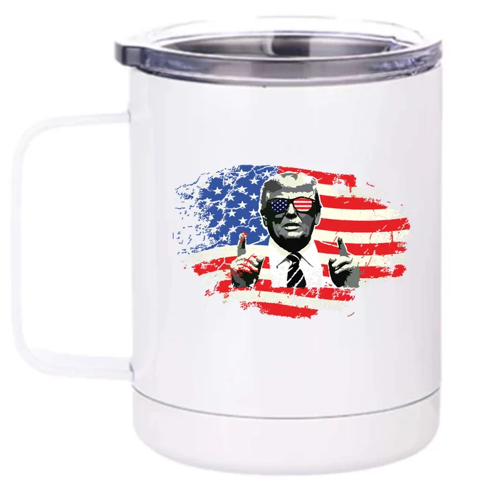 Trump 2024 Convicted Felon Im Voting Convicted Felon 2024 Front & Back 12oz Stainless Steel Tumbler Cup