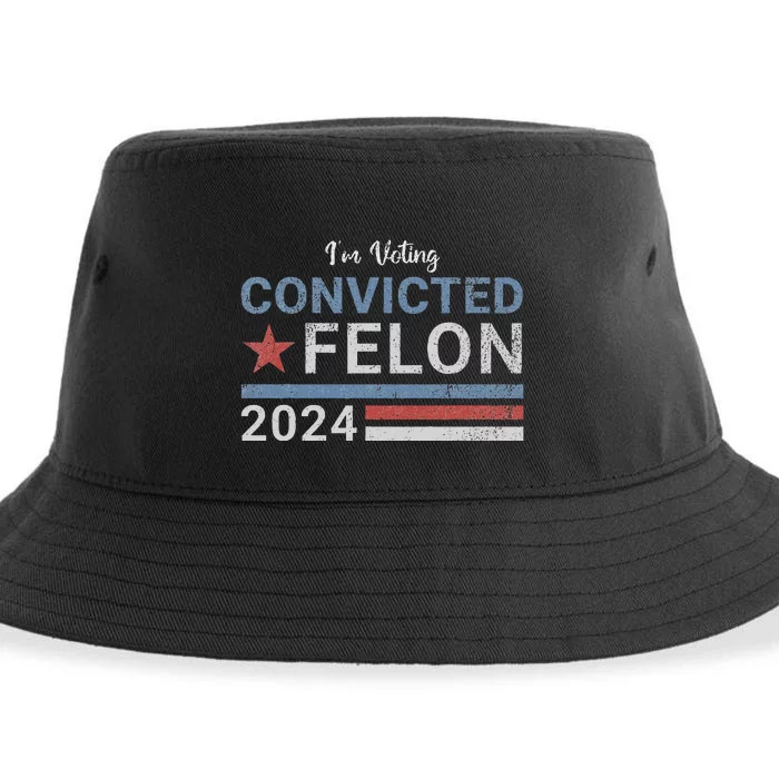 Trump 2024 Convicted Felon Voting Humor Sustainable Bucket Hat