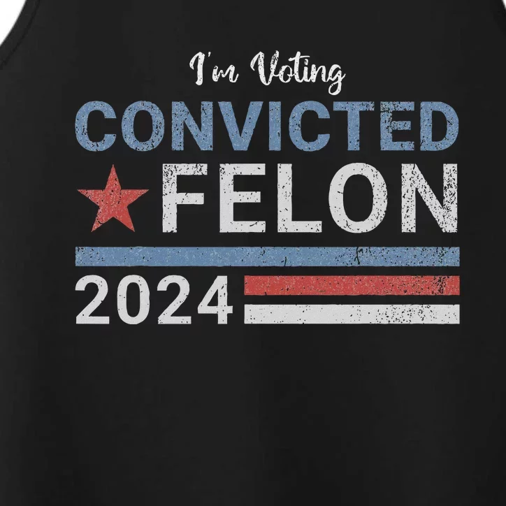 Trump 2024 Convicted Felon Voting Humor Performance Tank