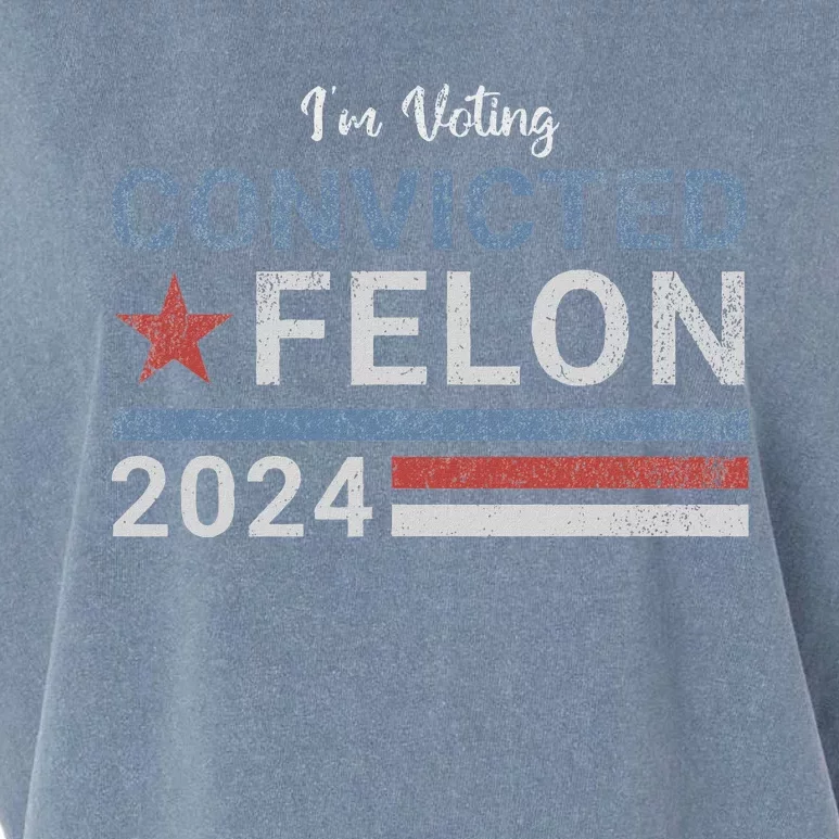 Trump 2024 Convicted Felon Voting Humor Garment-Dyed Women's Muscle Tee