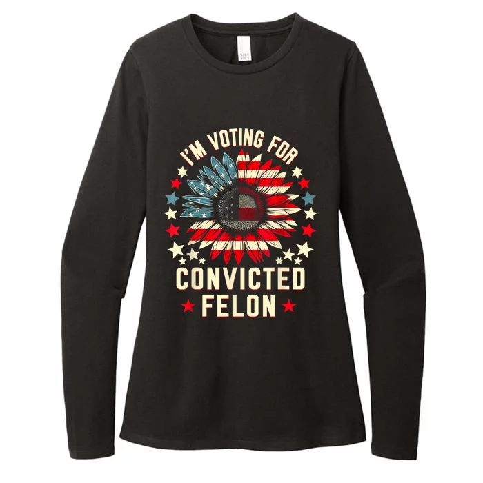 Trump 2024 Convicted Felon IM Voting Convicted Felon 2024 Womens CVC Long Sleeve Shirt