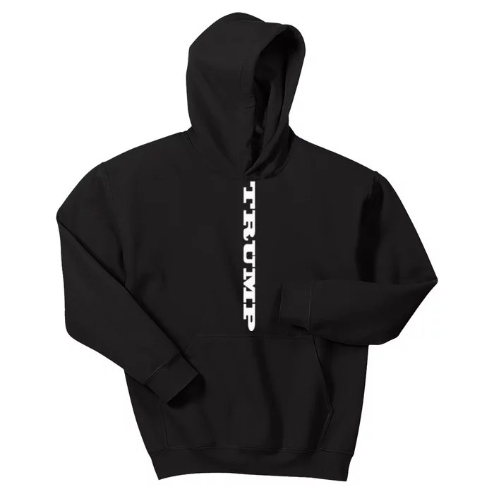 Trump 2024 Cool Graphic Design Vertical Trump Kids Hoodie