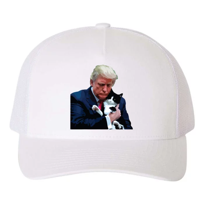 Trump 2024 Cat Maga Funny Trump Cat Yupoong Adult 5-Panel Trucker Hat