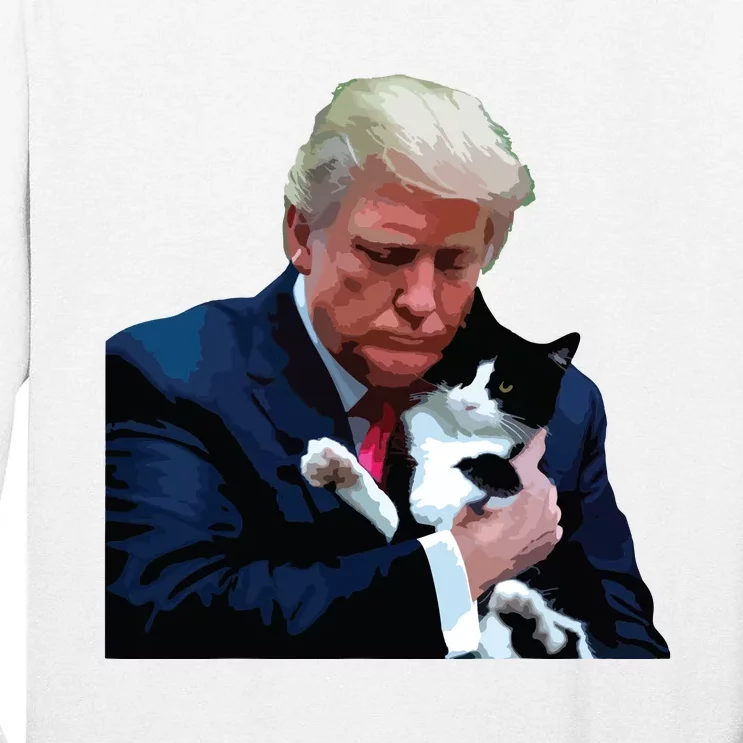 Trump 2024 Cat Maga Funny Trump Cat Tall Long Sleeve T-Shirt