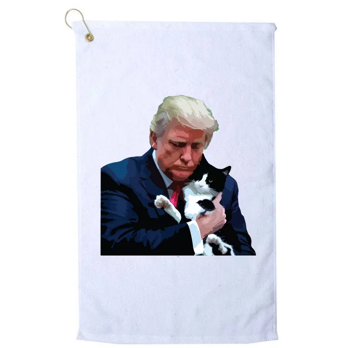 Trump 2024 Cat Maga Funny Trump Cat Platinum Collection Golf Towel