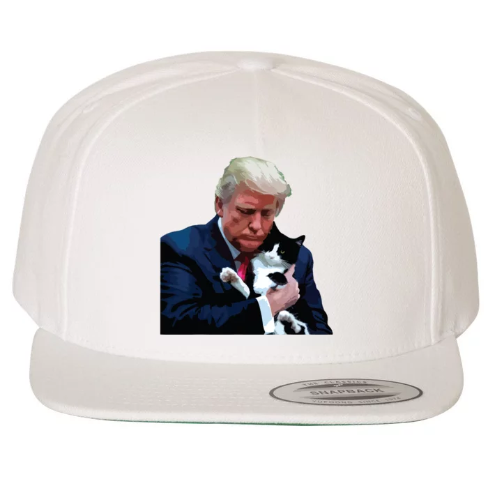 Trump 2024 Cat Maga Funny Trump Cat Wool Snapback Cap