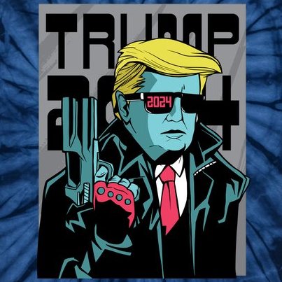 Trump 2024 Comic Cover Tie-Dye T-Shirt