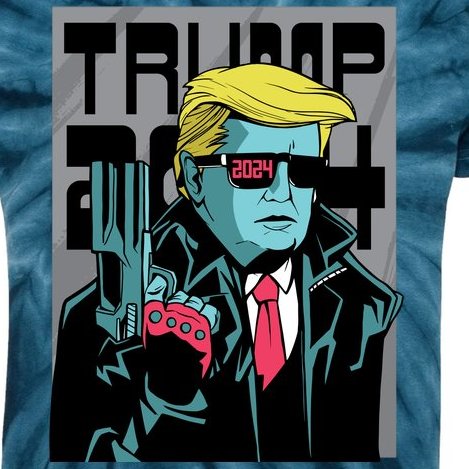Trump 2024 Comic Cover Kids Tie-Dye T-Shirt