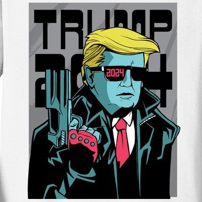 Trump 2024 Comic Cover Kids Long Sleeve Shirt