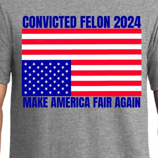 Trump 2024 Convicted Felon American Flag Distress Pajama Set