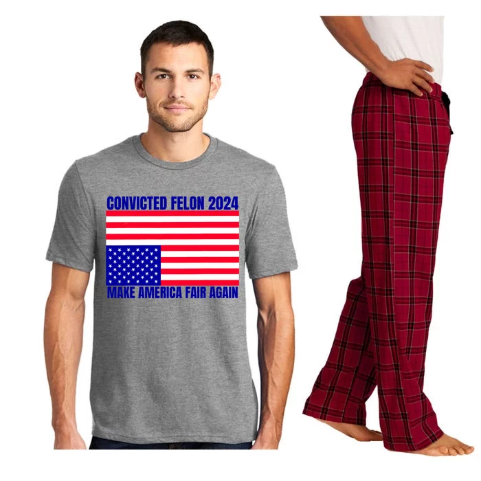 Trump 2024 Convicted Felon American Flag Distress Pajama Set