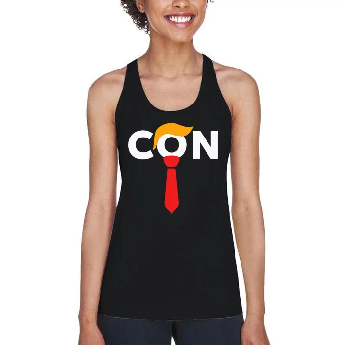 Trump 2024 Convicted Felon Don The Con Women's Racerback Tank