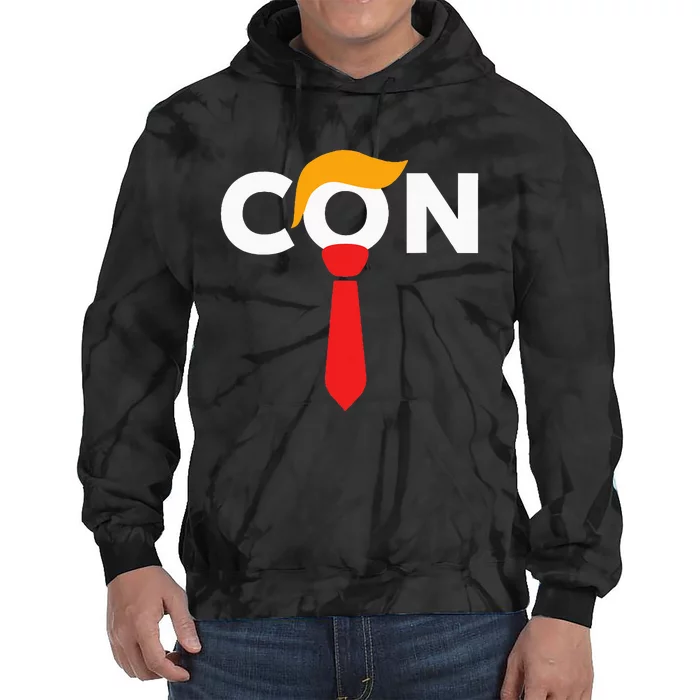 Trump 2024 Convicted Felon Don The Con Tie Dye Hoodie