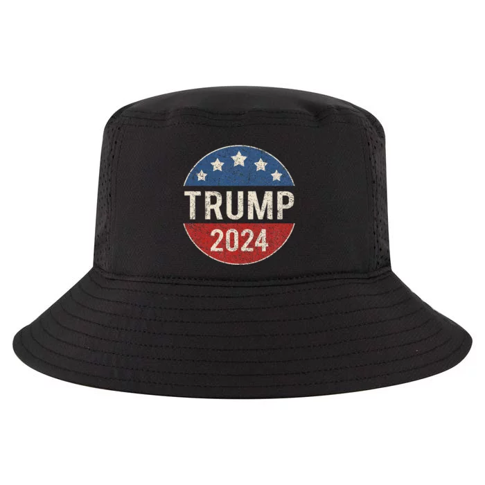 Trump 2024 Campaign Button Re Elect President Trump Cool Comfort Performance Bucket Hat