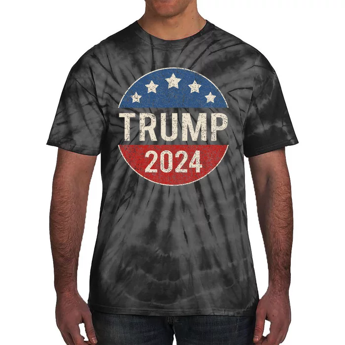 Trump 2024 Campaign Button Re Elect President Trump Tie-Dye T-Shirt