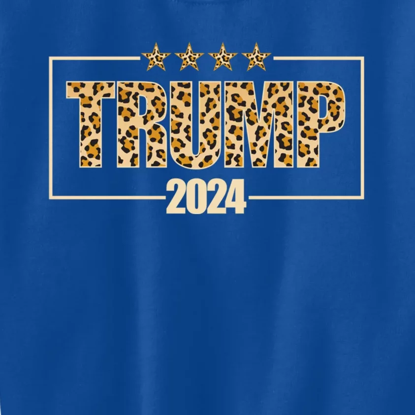 Trump 2024 Cheetah Cool Gift Kids Sweatshirt