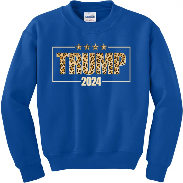 Trump 2024 Cheetah Cool Gift Kids Sweatshirt