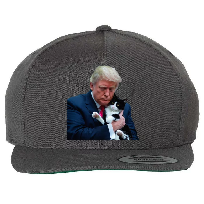 Trump 2024 Cat Maga Funny Trump Cat Wool Snapback Cap