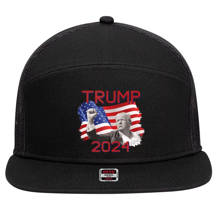 Trump 2024 Campaign 7 Panel Mesh Trucker Snapback Hat