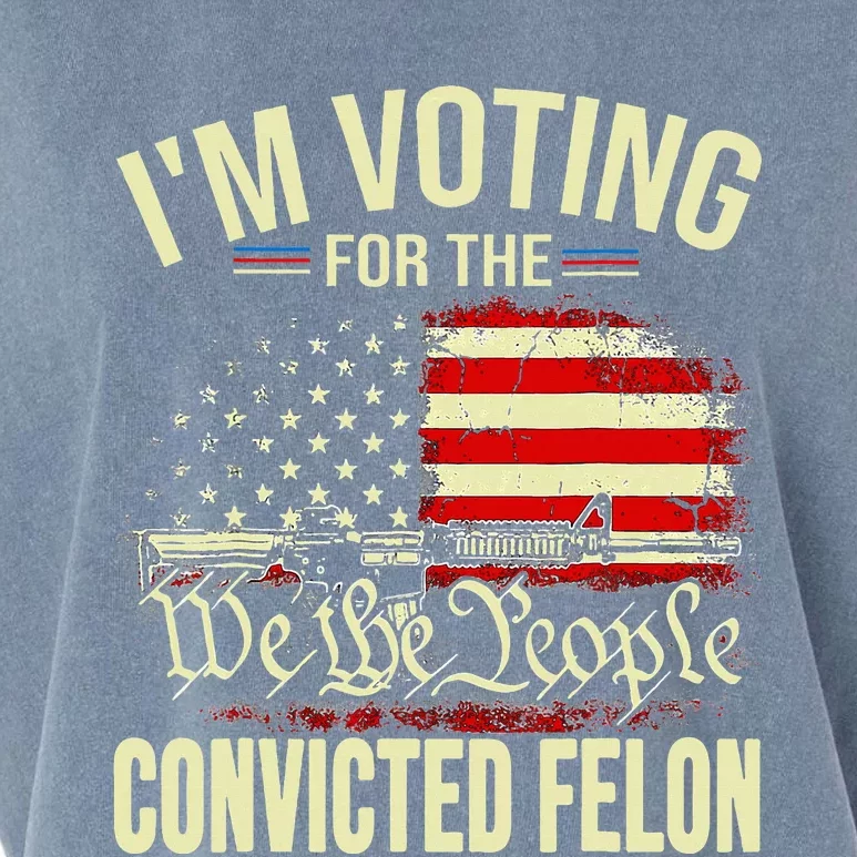 Trump 2024 Convicted Felon IM Voting Convicted Felon 2024 Garment-Dyed Women's Muscle Tee