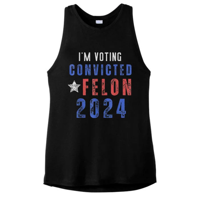 Trump 2024 Convicted Felon IM Voting Convicted Felon 2024 Ladies Tri-Blend Wicking Tank