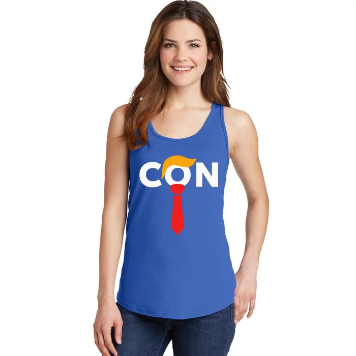 Trump 2024 Convicted Felon Don The Con Ladies Essential Tank