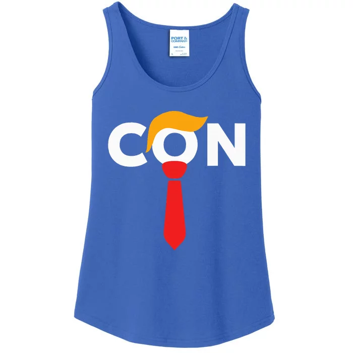 Trump 2024 Convicted Felon Don The Con Ladies Essential Tank