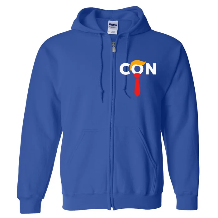 Trump 2024 Convicted Felon Don The Con Full Zip Hoodie