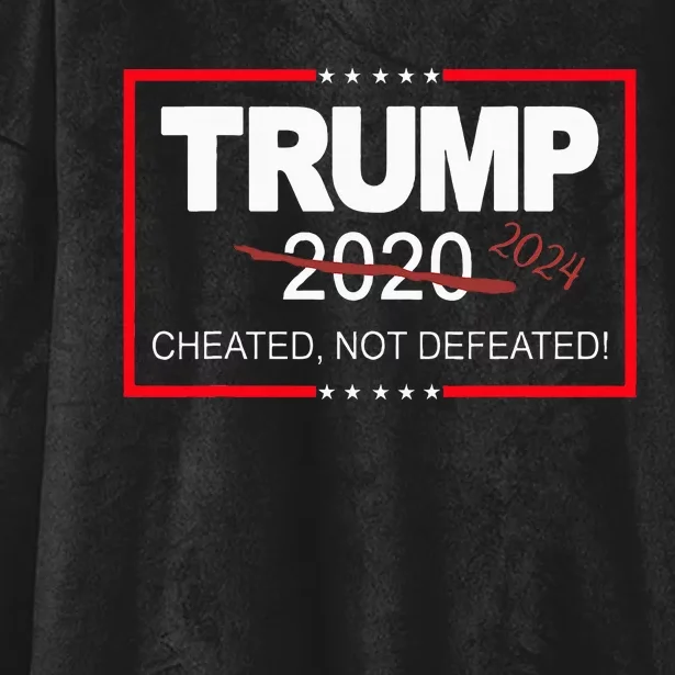 Trump 2024 Cheated Not Defeated Save And Take America Back Hooded Wearable Blanket