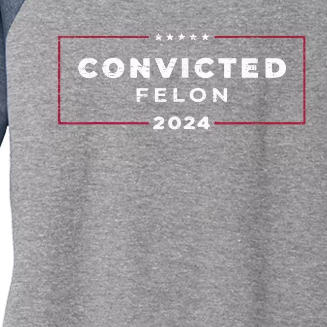 Trump 2024 Convicted Felon IM Voting Convicted Felon 2024 Women's Tri-Blend 3/4-Sleeve Raglan Shirt