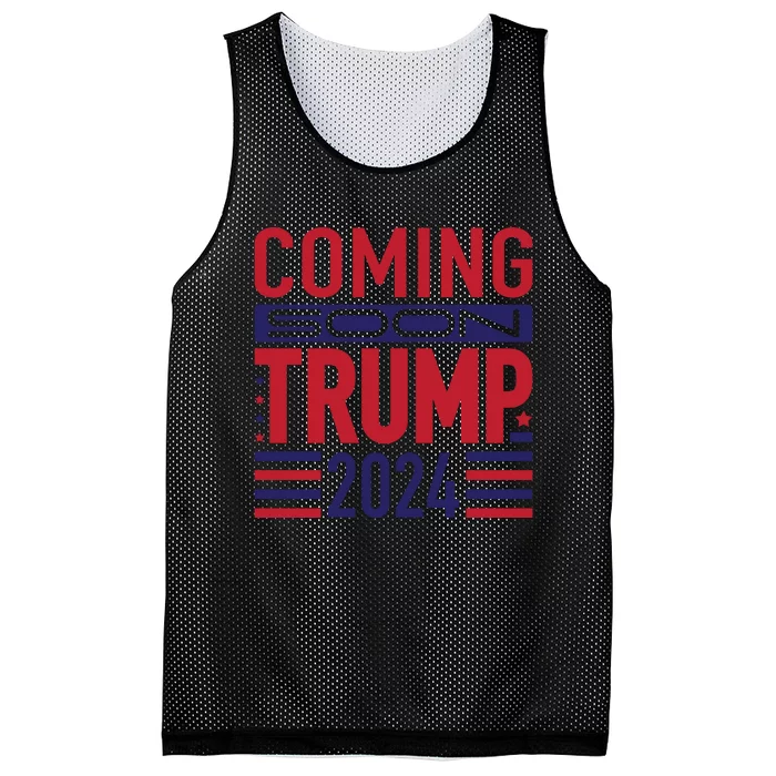 Trump 2024 Coming Soon Support Graphic Mesh Reversible Basketball Jersey Tank