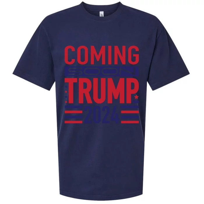 Trump 2024 Coming Soon Support Graphic Sueded Cloud Jersey T-Shirt