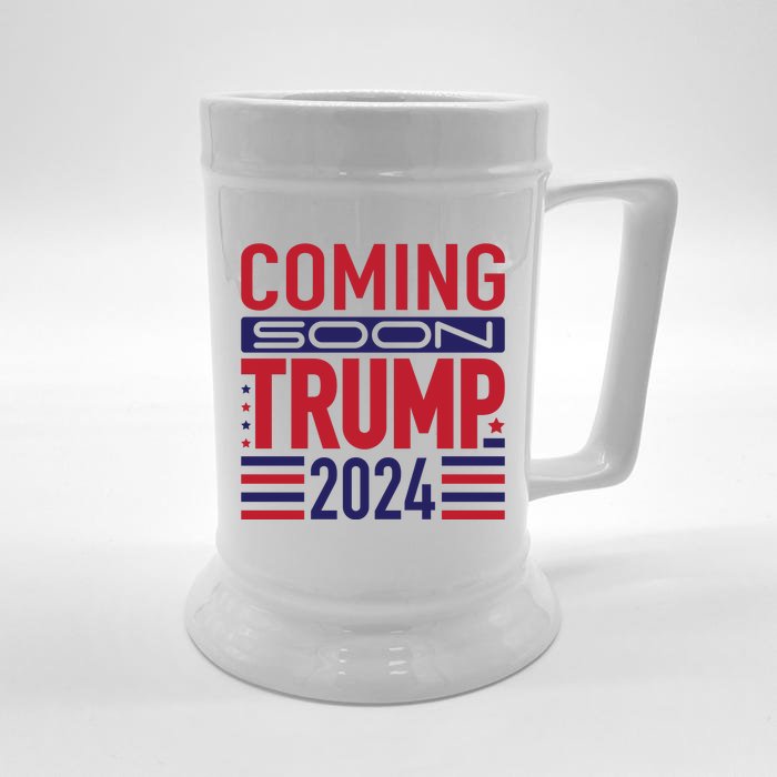 Trump 2024 Coming Soon Support Graphic Front & Back Beer Stein