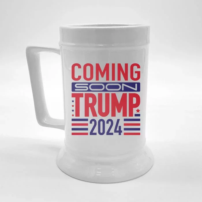 Trump 2024 Coming Soon Support Graphic Front & Back Beer Stein