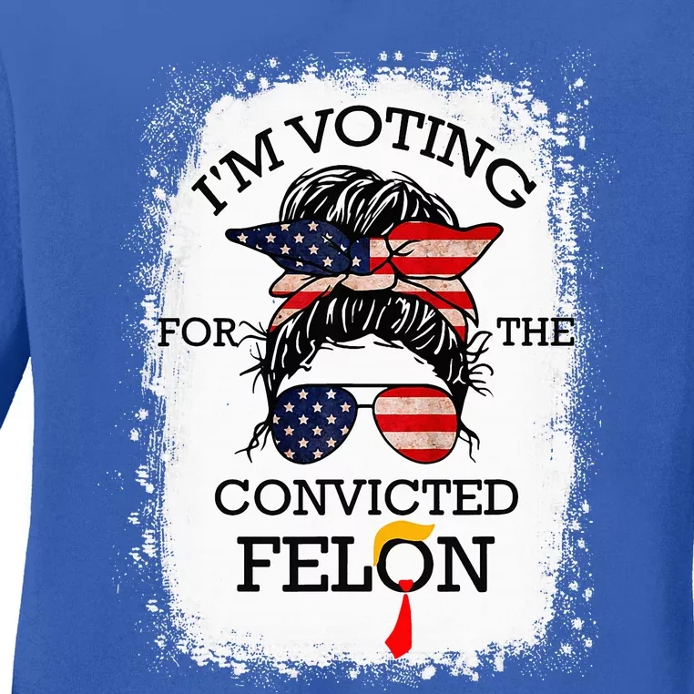 Trump 2024 Convicted Felon Ladies Long Sleeve Shirt