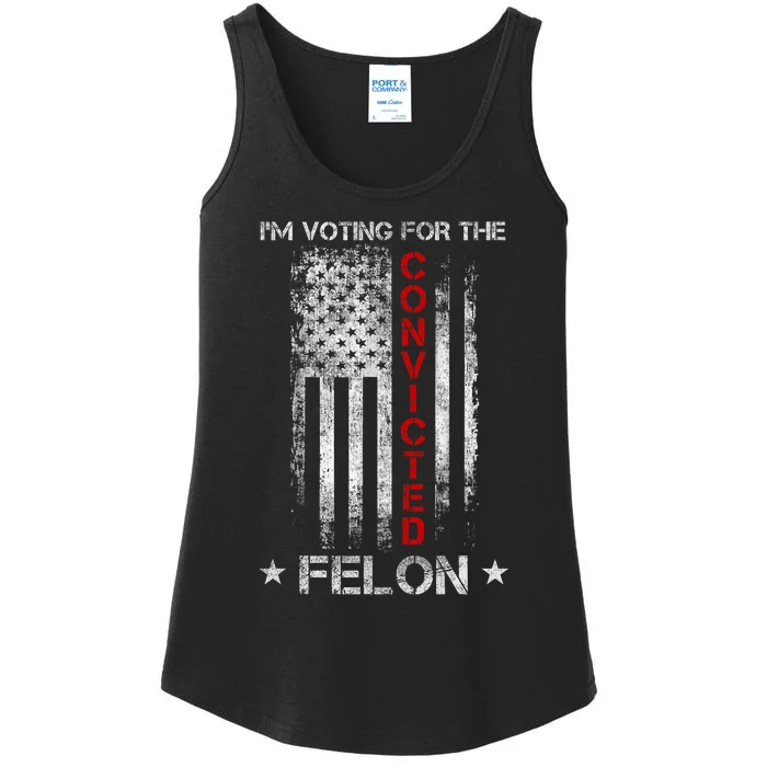 Trump 2024 Convicted Felon IM Voting Convicted Felon 2024 Ladies Essential Tank