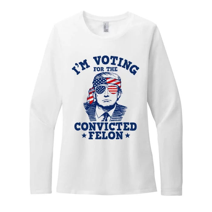 Trump 2024 Convicted Felon IM Voting Convicted Felon 2024 Womens CVC Long Sleeve Shirt