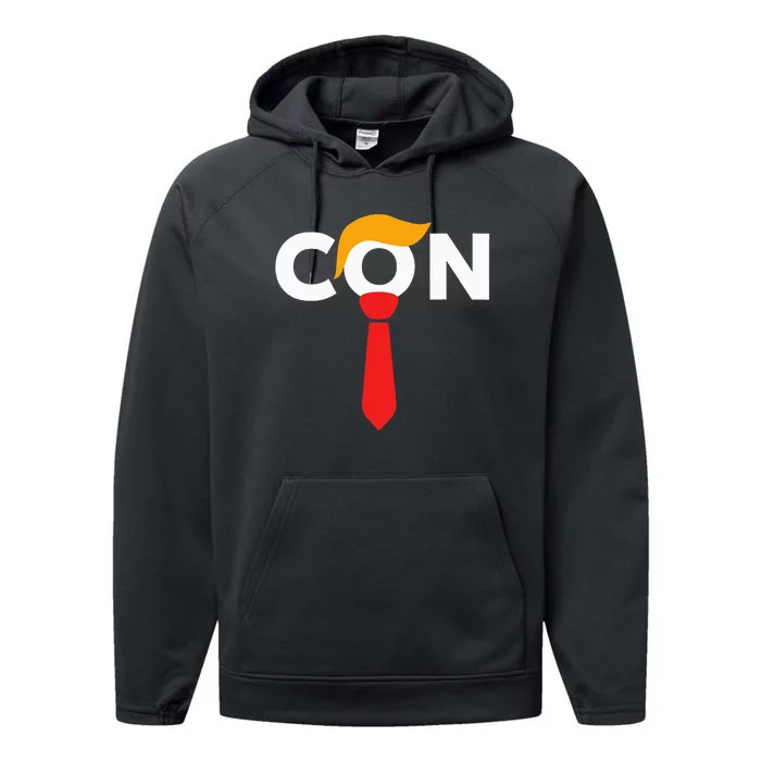 Trump 2024 Convicted Felon Don The Con Performance Fleece Hoodie