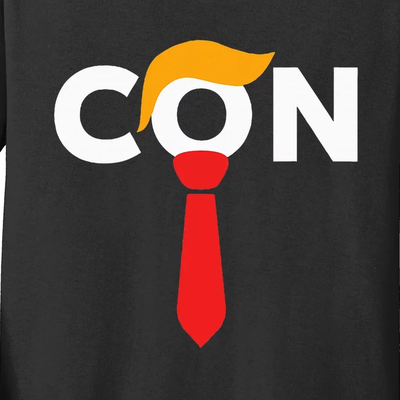 Trump 2024 Convicted Felon Don The Con Kids Long Sleeve Shirt