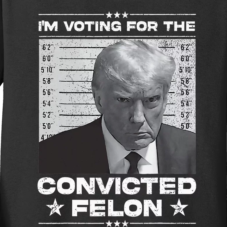 Trump 2024 Convicted Felon Kids Long Sleeve Shirt