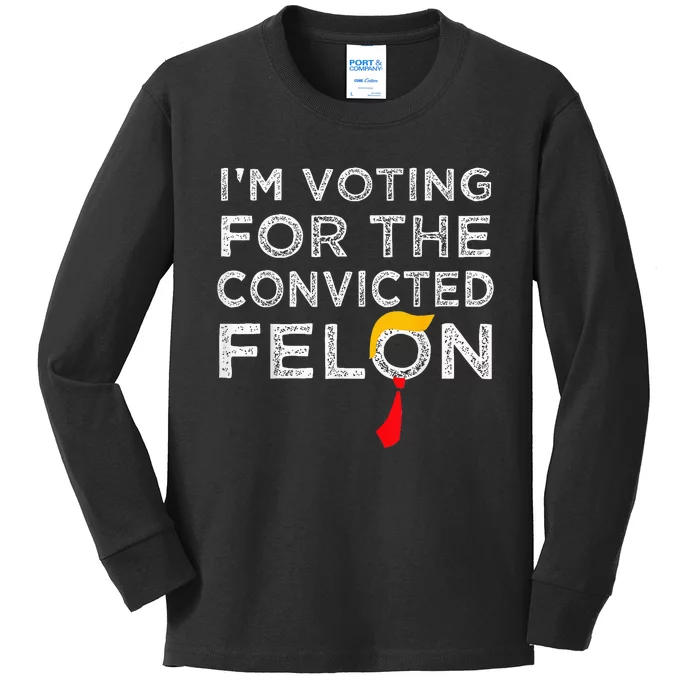 Trump 2024 Convicted Felon Kids Long Sleeve Shirt