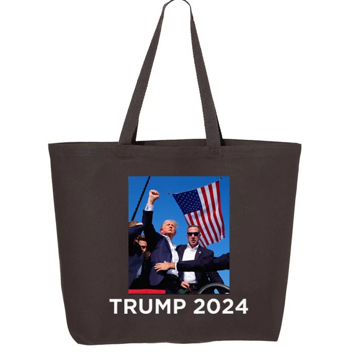 Trump 2024 Campaign Rally – Fist Pumping With American Flag 25L Jumbo Tote