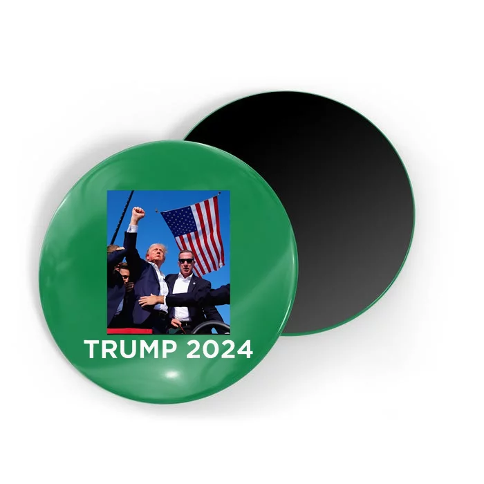 Trump 2024 Campaign Rally – Fist Pumping With American Flag Magnet