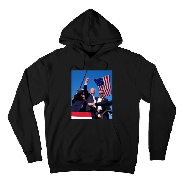 Trump 2024 Donald Trump Fist Pump Tall Hoodie