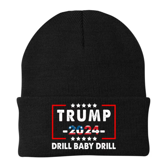 Trump 2024 Drill Baby Drill Funny Pro Trump Knit Cap Winter Beanie